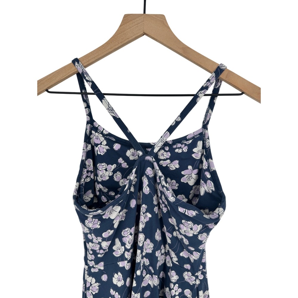 Pact Midi Dress Womens Medium Navy Blue Floral Organic Cotton Pockets Summer - Picture 3 of 10